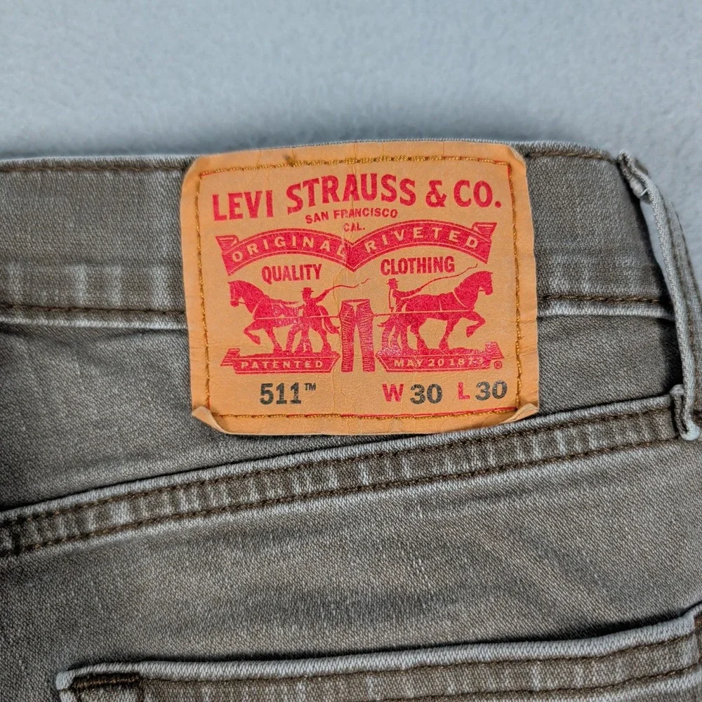 Levi's‎ 511 Jeans Mens 30x30 Brown Slim Fit Stretch Denim Casual Workwear Pants